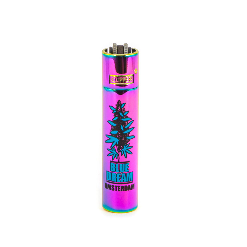 Das Must Have Lighter Clipper Feuerzeug Metal Rainbow Blue Dream