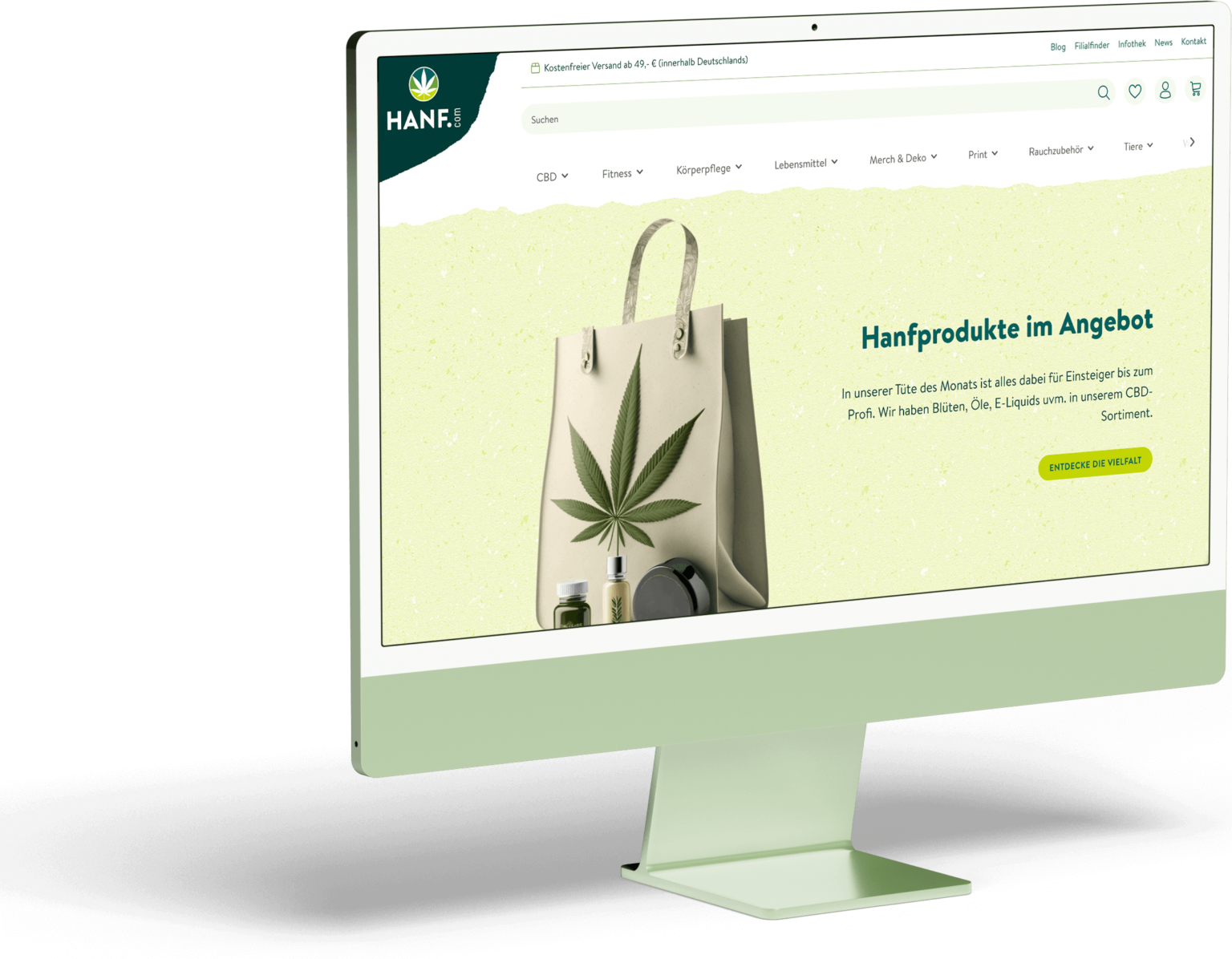 Hanf.com Shop Computer Mockup