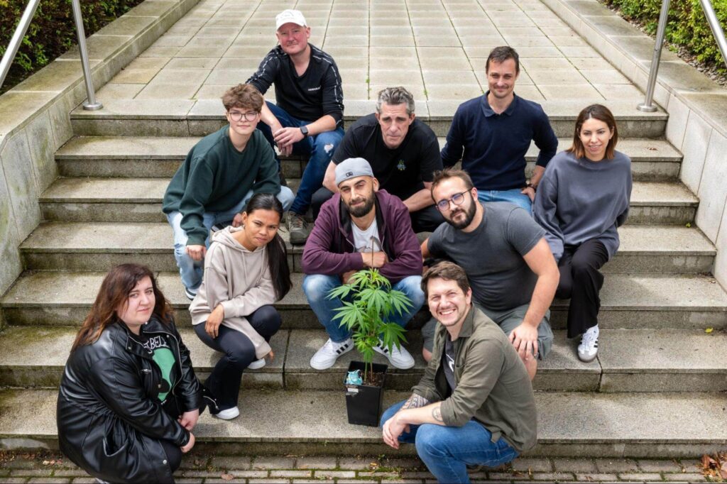 Hanf.com Team auf Treppe