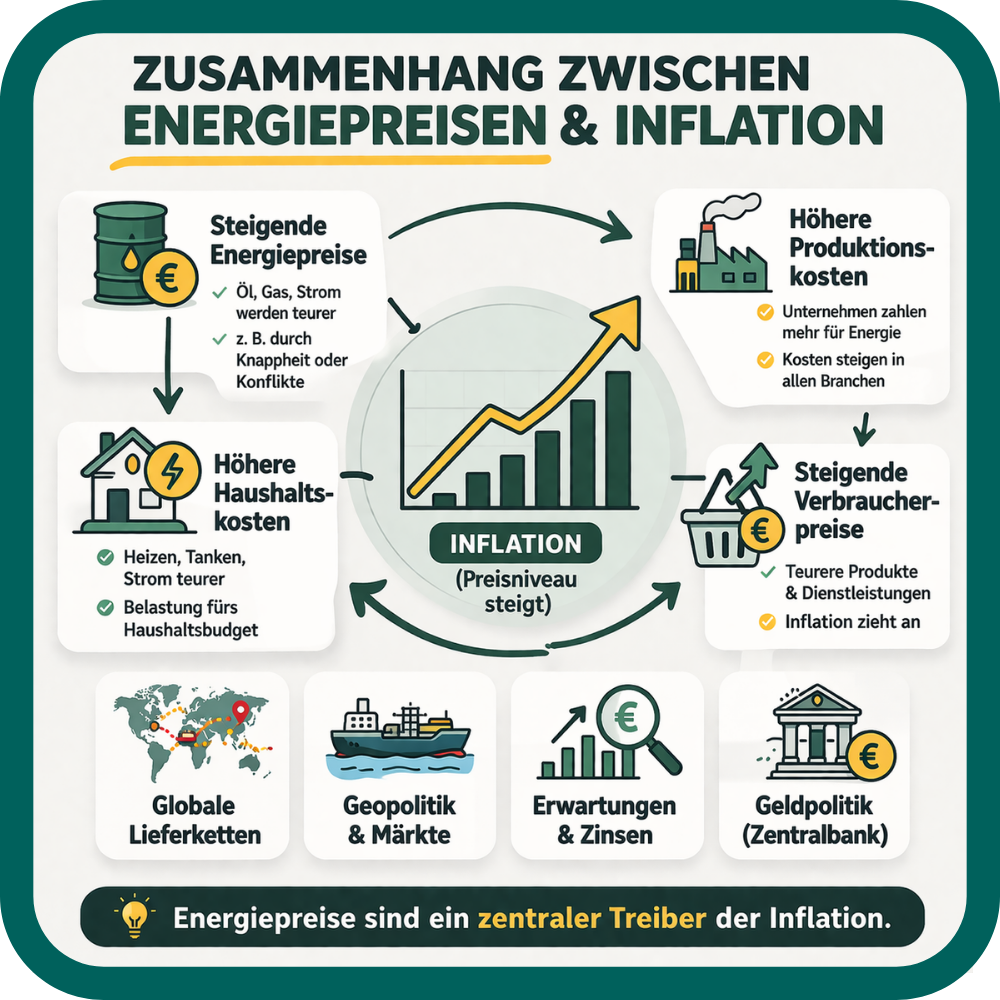 Infografik Energiepreise Inflation