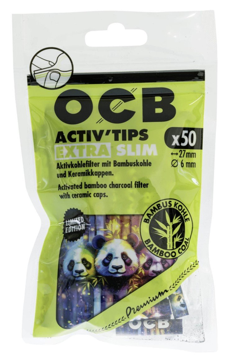 OCB Bambus Slim Aktivkohlefilter (50 Stck) | Nachhaltig & Sanft, 9,90