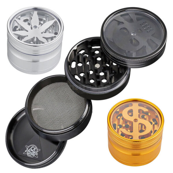 Champ High Grinder Leaf&Dollar&Skull 63mm versch. Farben