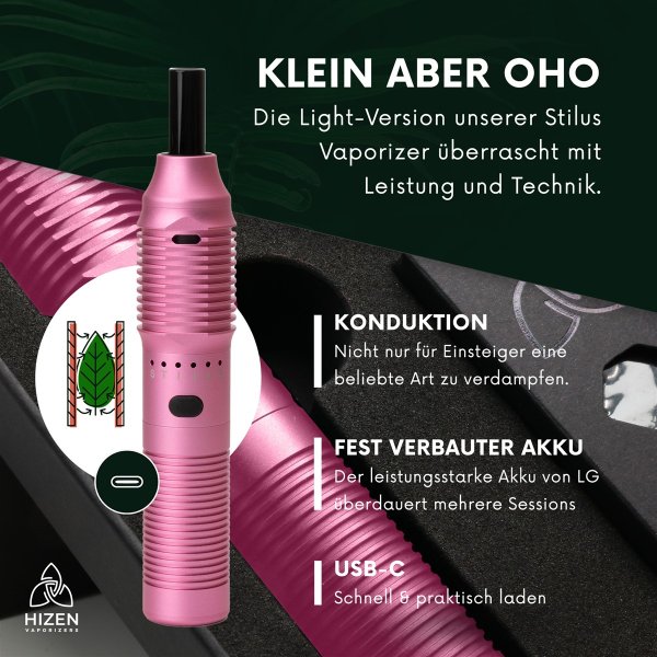 HIZEN Vaporizer Stilus Mini HANF.com Edition  Pink, 6 Temperaturstuf,  94,90