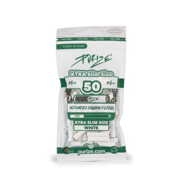 Purize Aktivkohlefilter XTRA Slim Size 50Stk. Weiß