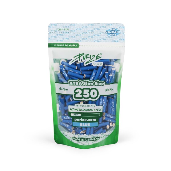 Purize Aktivkohlefilter XTRA Slim Size 250Stk. Blau