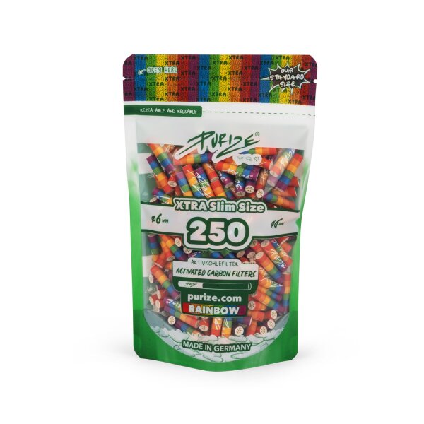 Purize Aktivkohlefilter XTRA Slim Size 250Stk. Regenbogen