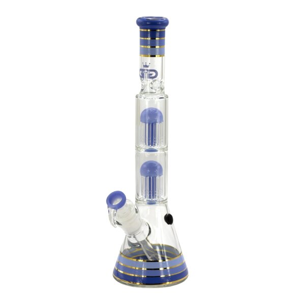 Grace Glass | Golden Line Blue Beaker Bong H:46cm - Ø:50mm Socket:29.2mm