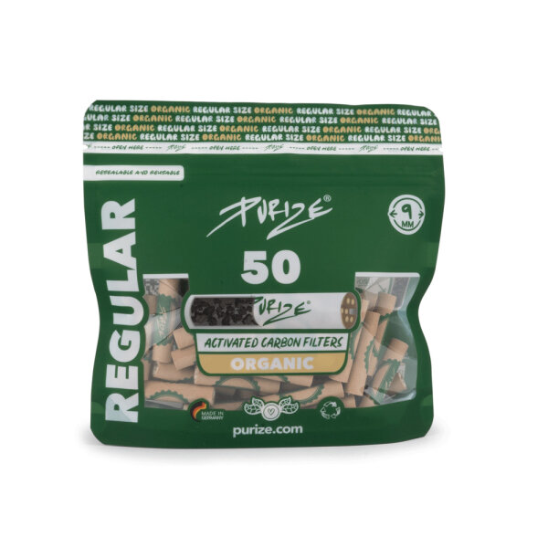 Purize Aktivkohlefilter Regular 9mm, 50Stk. Organic