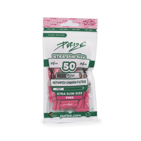 Purize Aktivkohlefilter Regular 9mm, 50Stk. Pink