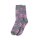 Socken I - We Love 36-42 lang grau mit pinken Blättern