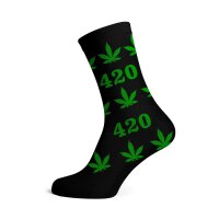 Socken I - We Love 40-45 lang schwarz 420 mit grünen...