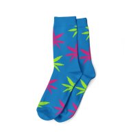 Socken I - We Love 40-45 lang blau mit neon/pinken...