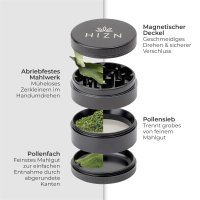 HIZN Keramik Grinder 63mm - Grau