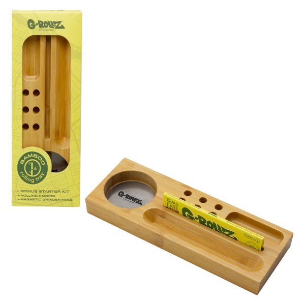 G-Rollz Tray Small Portable Bamboo 20cm x7cm x 2cm