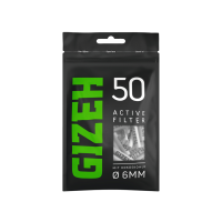 Gizeh Aktivkohlefilter Schwarz 6mm, 50Stk.