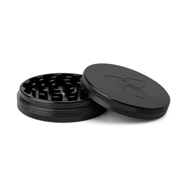 HIZEN Vaporizers Grinder Alu Schwarz 100 mm, 2-teilig