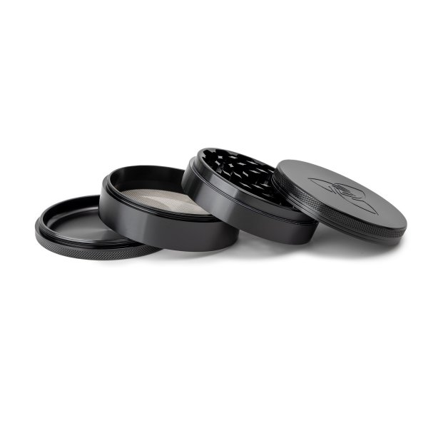 HIZEN Vaporizers Grinder Alu Schwarz 100 mm, 4 teilig