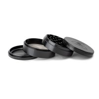 HIZEN Vaporizers Grinder Alu Schwarz 100 mm, 4 teilig