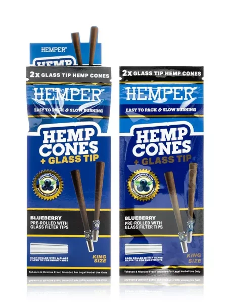 Hemper King Size Cones mit Glass Tip, 2Stk - Blueberry