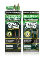 Hemper King Size Cones mit Glass Tip, 2Stk - Natural