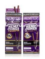 Hemper King Size Cones mit Glass Tip, 2Stk - Grape