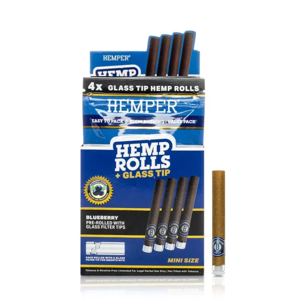 Hemper Pre-Rolled Mini Size mit Glass Tip, 4Stk - Blueberry