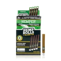 Hemper  Pre-Rolled Mini Size mit Glass Tip, 4Stk - Natural