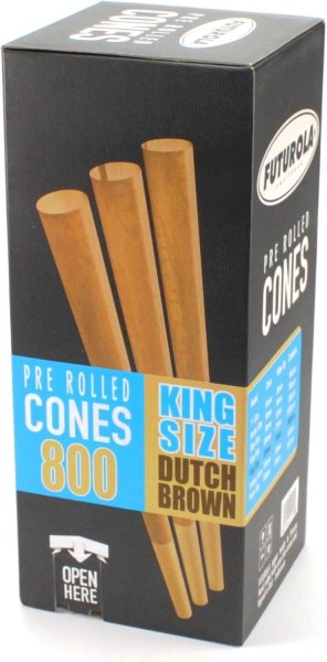 Futurola Cones Pre-Rolled King Size Dutch Brown, 800Stk