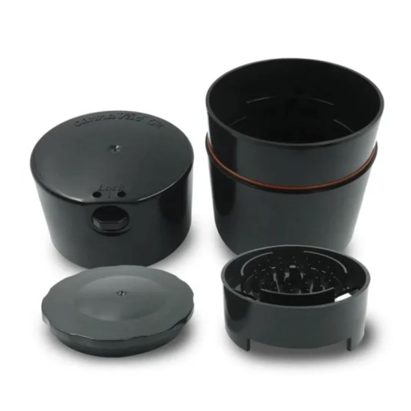 Vakuumbehälter CannaVac Lok mit Grinder - Blau