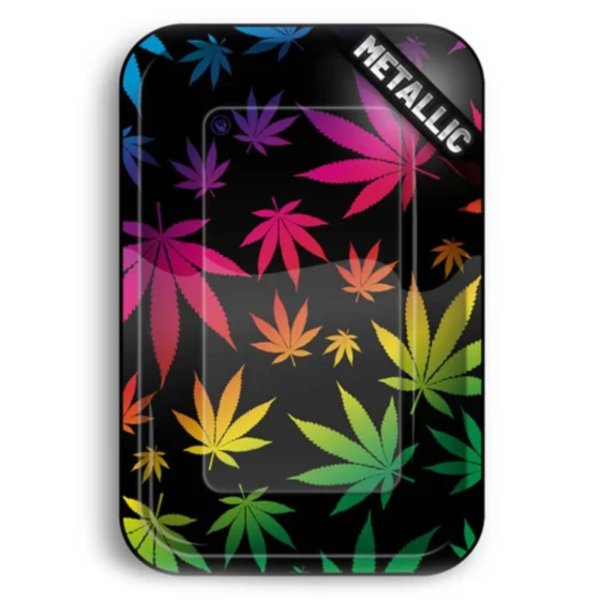 Fire Flow Rolling Tray Groß mit Blätter - Gradientenmuster