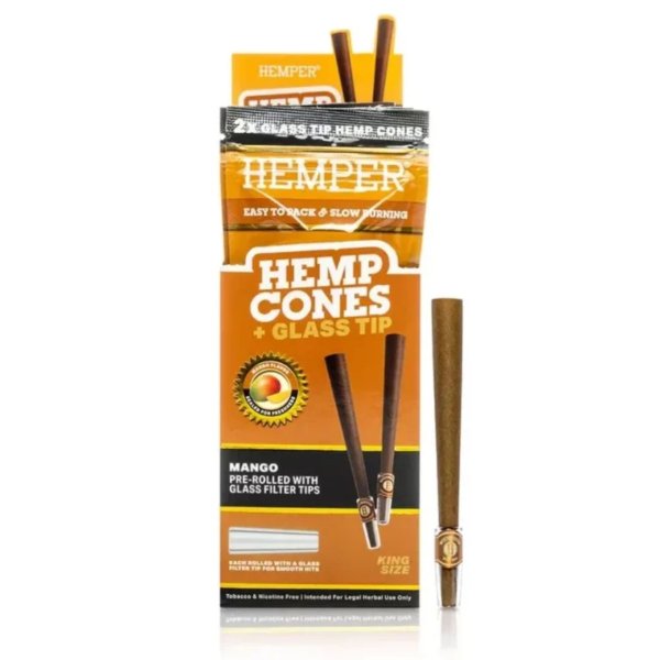 Hemper King Size Cones mit Glass Filter Tips, 2Stk – Mango