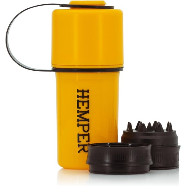 Hemper The Keeper 3-in-1 Grinder & Aufbewahrungsbehälter - Gelb/Schwarz