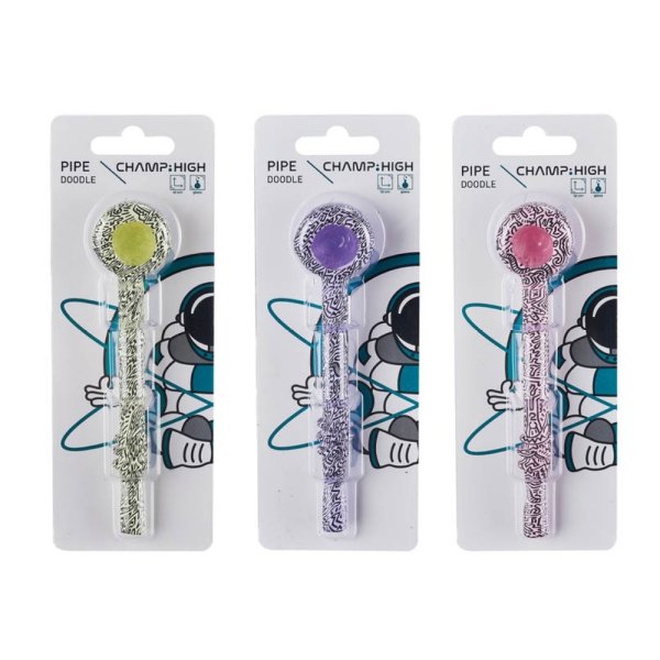 Champ High Pfeife Glas Doodle 13cm