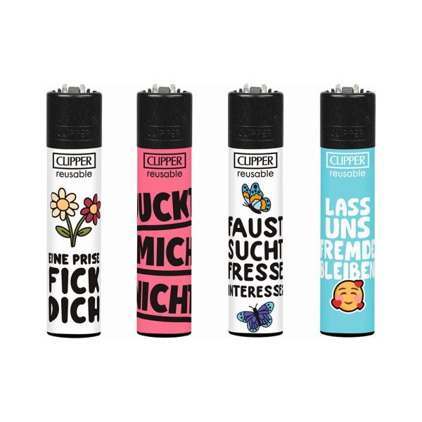 Clipper Feuerzeug Kollektion 4er Set Fuckoff