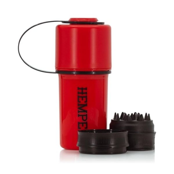 Hemper The Keeper 3-in-1 Grinder & Aufbewahrungsbehälter - Rot/Schwarz