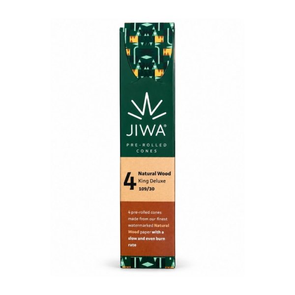 Jiwa Cones King Size Long Natural Wood 4Stk.