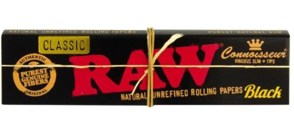 Raw Papers Black Classic King Size mit Tips