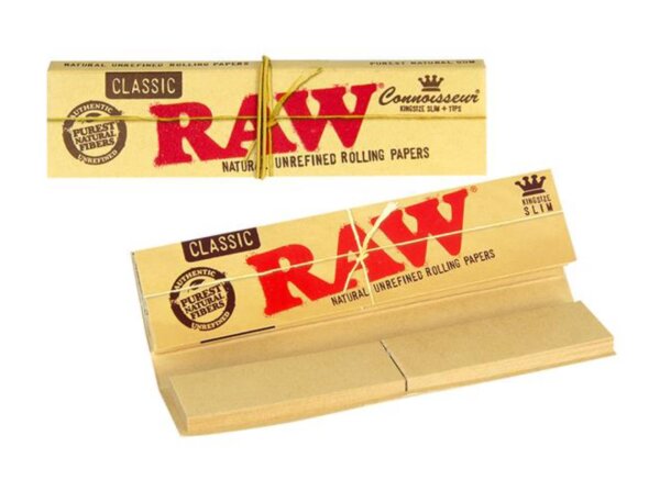 Raw Papers Classic King Size Slim mit Tips