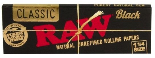 Raw Papers Black SW 1 1/4, 1,50