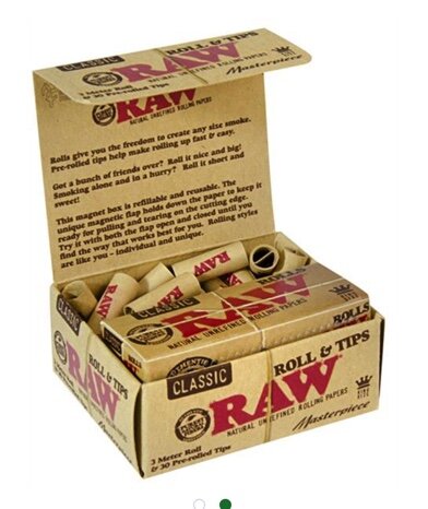 Raw Rolls Classic mit Pre-rolled Tips Masterpice