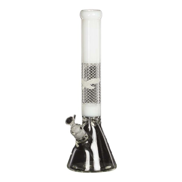 Bong Glas weiß mit Netz und Adler