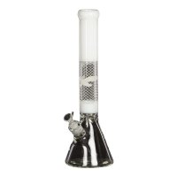 Bong Glas weiß mit Netz und Adler