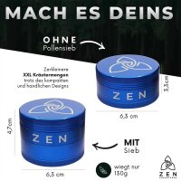 ZEN Vaporizers Grinder Aluminium blau 63mm