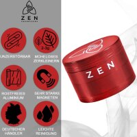 ZEN Vaporizers Grinder Basic rot 49mm