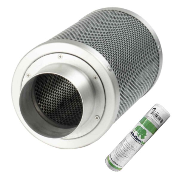 Aktivkohlefilter 100mm x 300mm | Rhino Hobby 225 | 100mm Flansch | 150 - 300m³/h