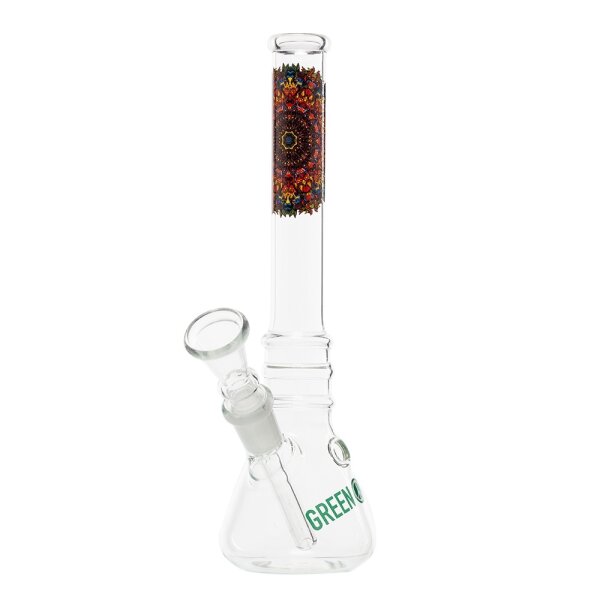 Bong – Glas Greenline Mandala Ø 22 mm, H 21 cm, Schliff 14.5 mm