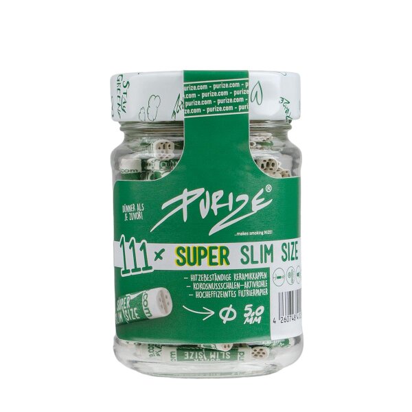 Purize Aktivkohlefilter SUPER Slim Size 5mm, 111Stk. im Glas