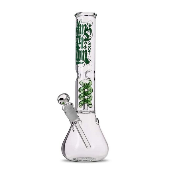 Bong - Glas Amsterdam mit Perlator, grün 38 cm