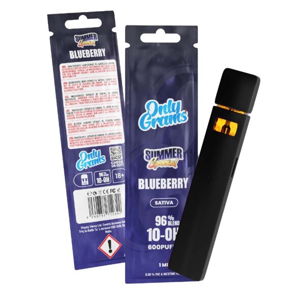 OnlyGrams 10-OH V2 Vape Pen, 96% Blend Blueberry