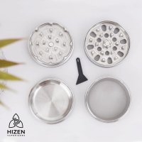 HIZEN Vaporizers Grinder Edelstahl 4-teilig, 50mm matt